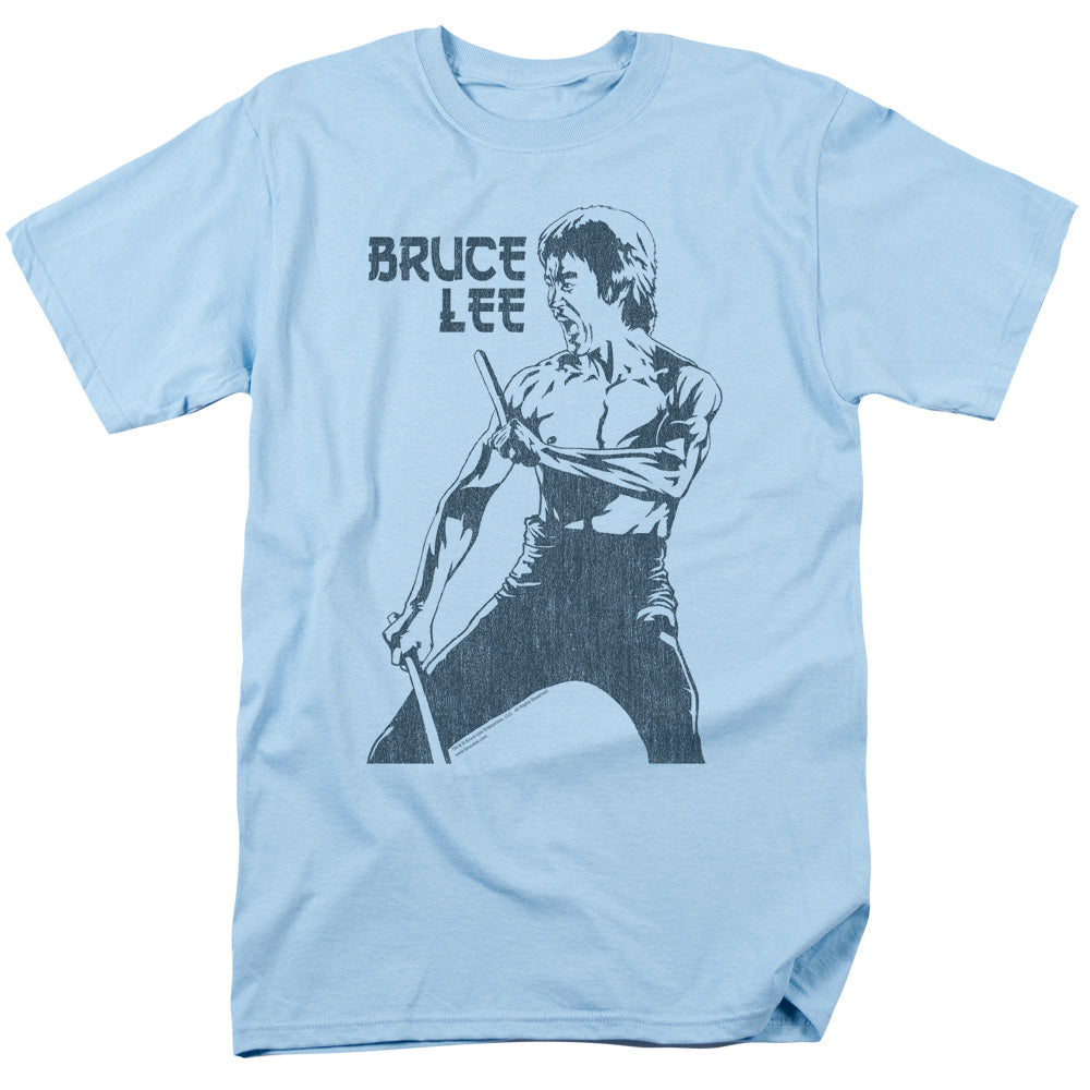 Bruce Lee - Fighter - Short Sleeve Adult 18/1 - Light Blue T-shirt