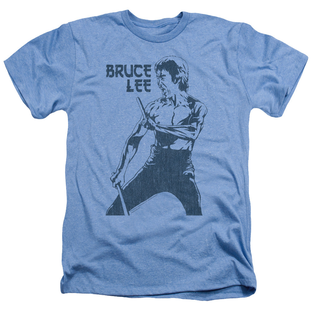 Bruce Lee - Fighter - Adult Heather - Light Blue