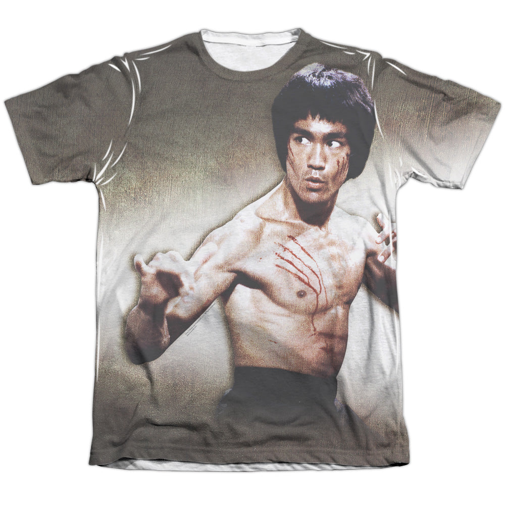 Bruce Lee - Scratched - Adult 65/35 Poly/cotton Short Sleeve Tee - White T-shirt