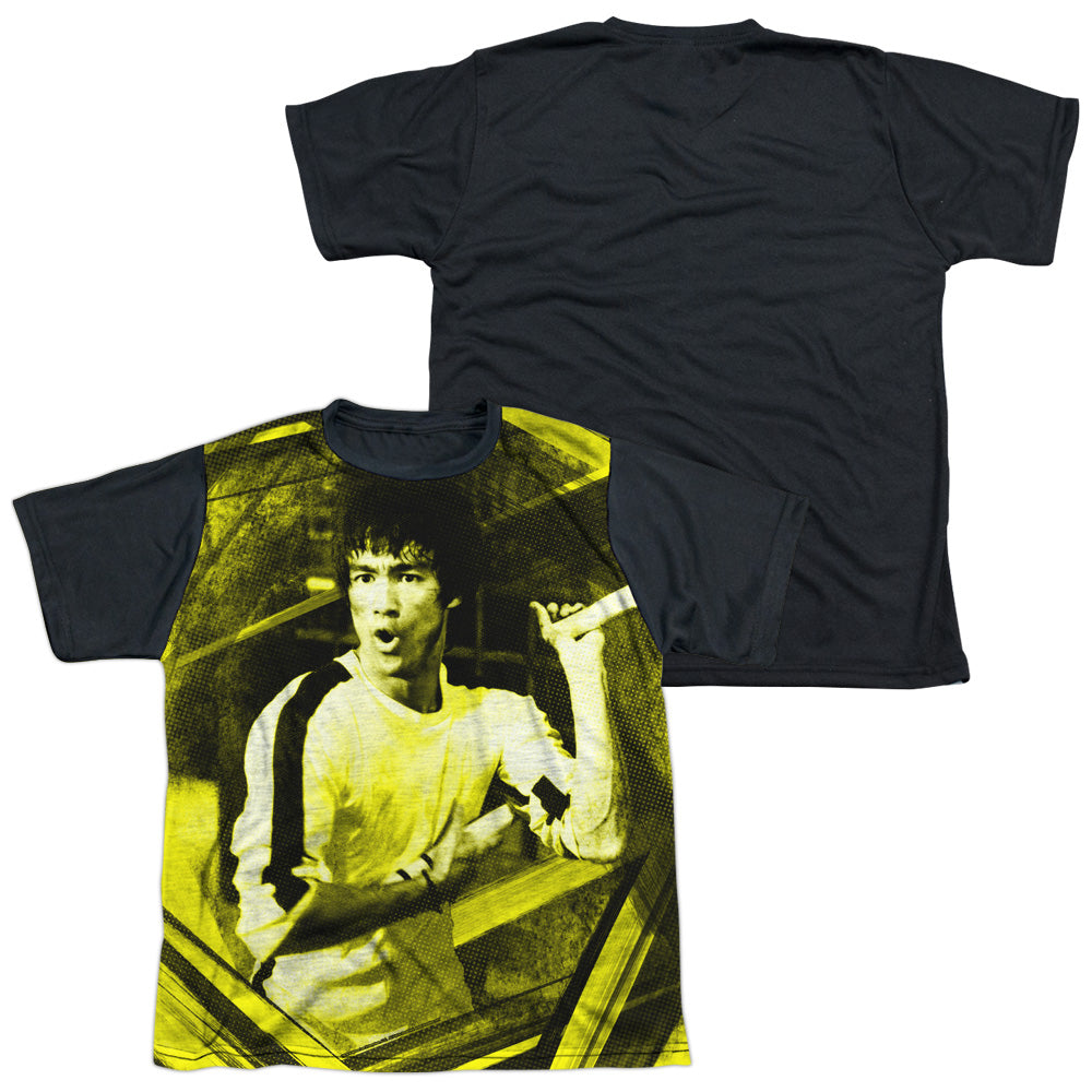 Bruce Lee - Stripes - Short Sleeve Youth White Front Black Back - White T-shirt