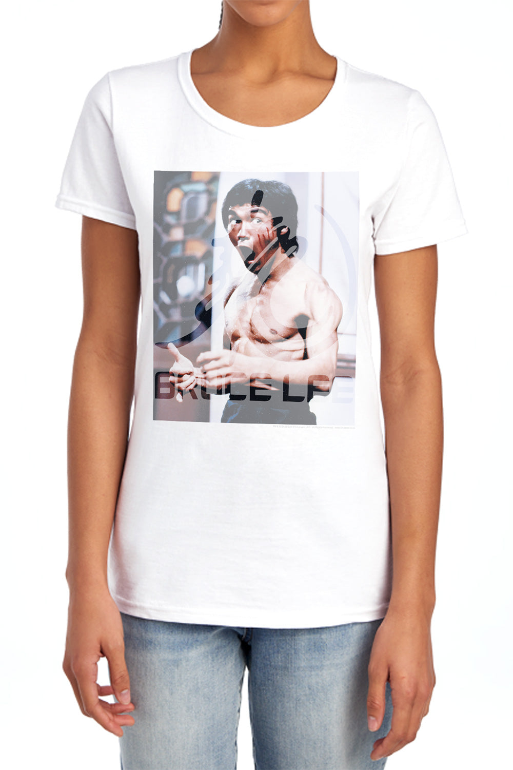 Bruce Lee - Revving Up - Short Sleeve Womens Tee - White T-shirt
