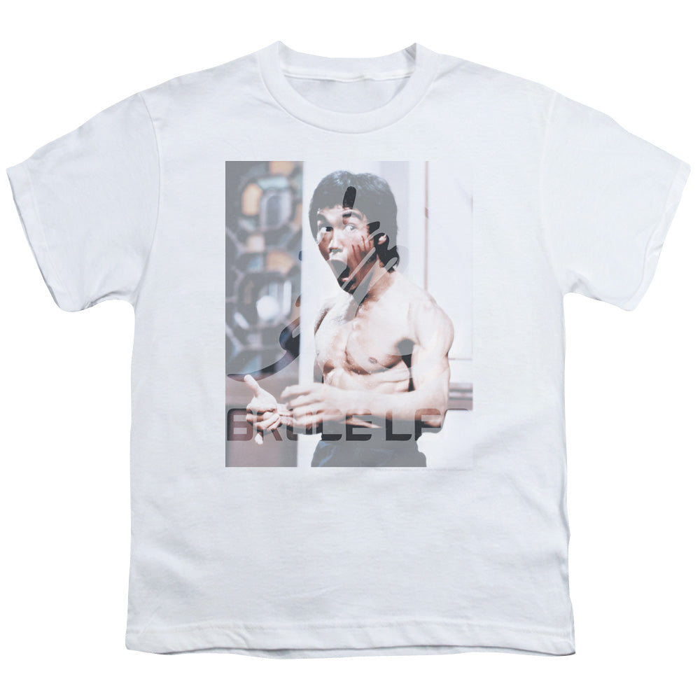 Bruce Lee - Revving Up - Short Sleeve Youth 18/1 - White T-shirt