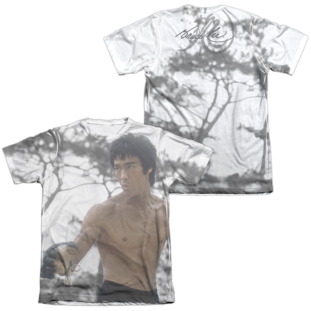 Bruce Lee - Battle Ready (Front/back Print) - Adult Poly/cotton Short Sleeve Tee - White T-shirt