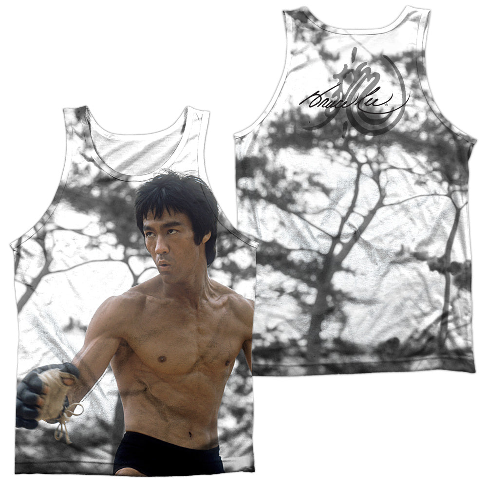 Bruce Lee - Battle Ready (Front/back Print) - Adult 100% Poly Tank Top - White