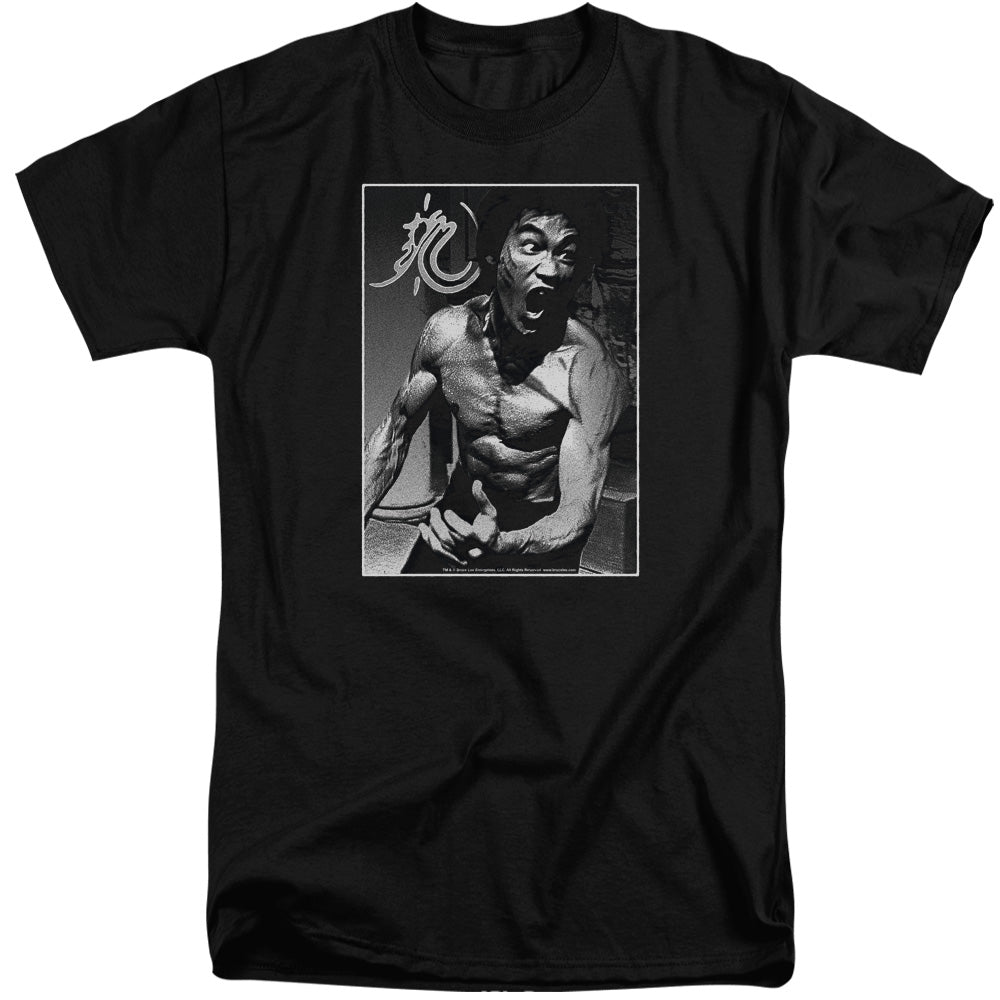 Bruce Lee - Focused Rage - Short Sleeve Adult Tall - Black T-shirt