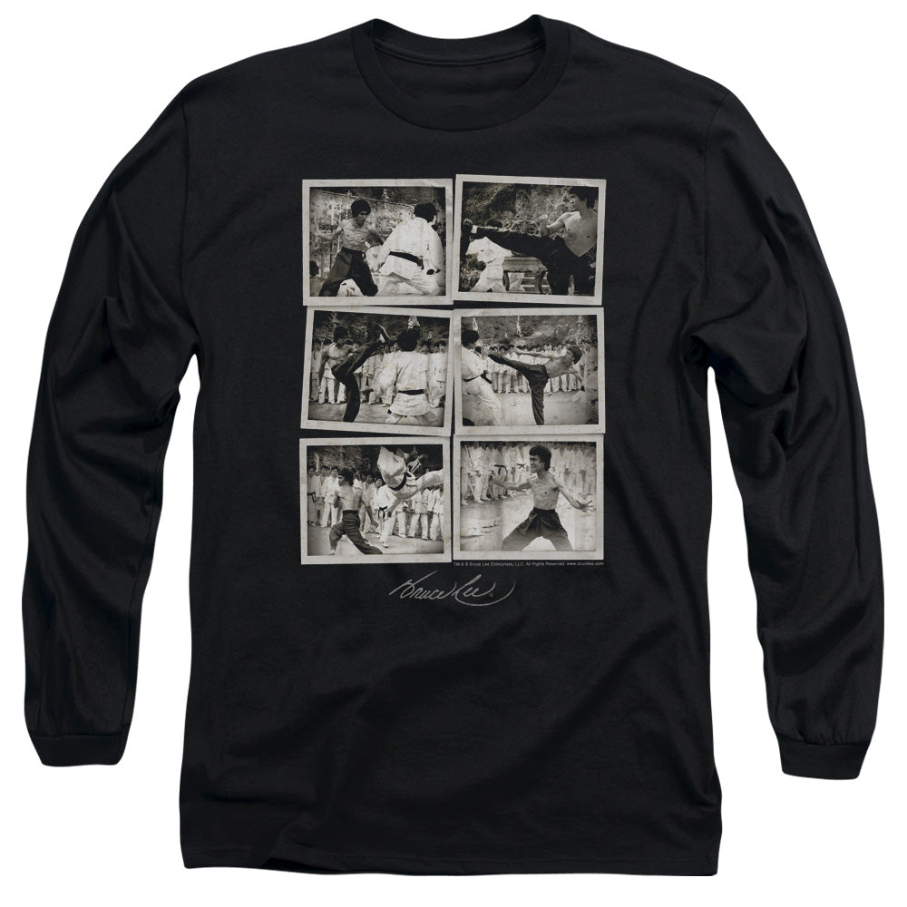 Bruce Lee - Snap Shots - Long Sleeve Adult 18/1 - Black T-shirt