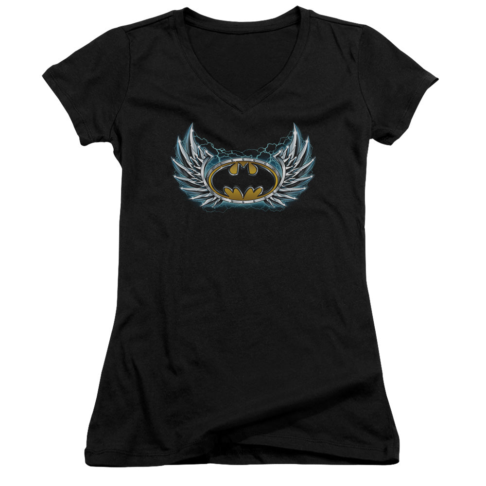 Batman - Steel Wings Logo - Junior V-neck - Black