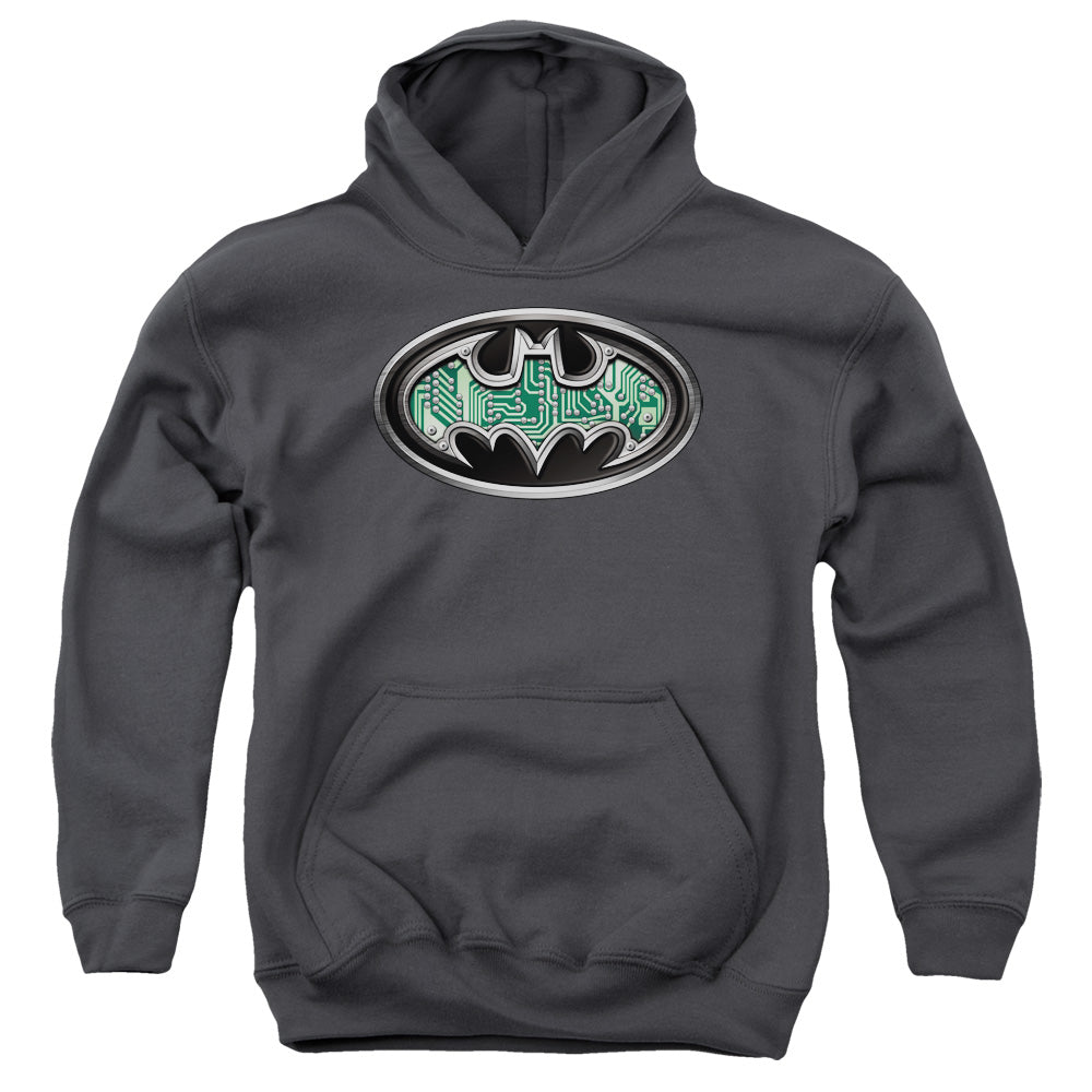 Batman - Circuitry Shield - Youth Pull-over Hoodie - Charcoal