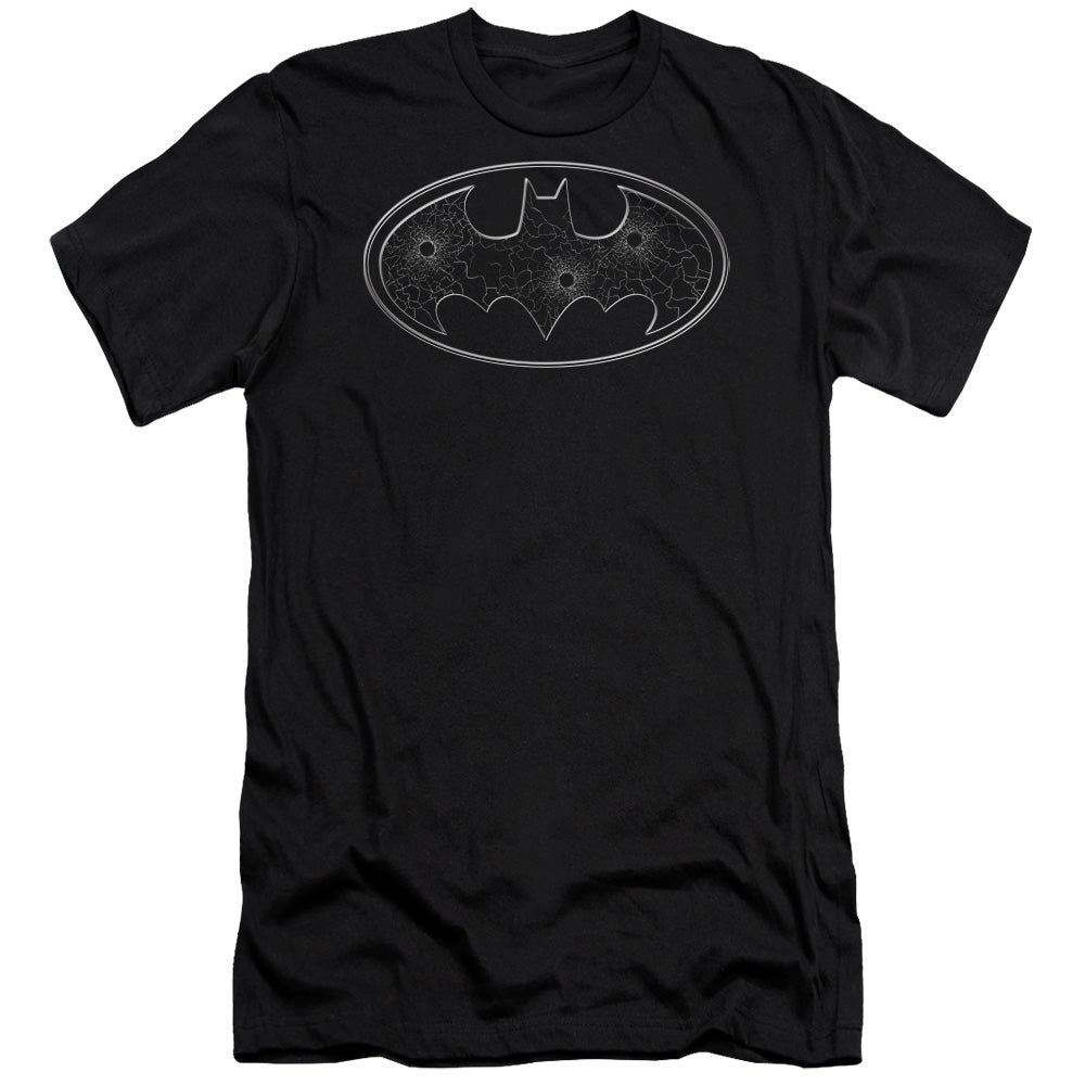 Batman - Glass Hole Logo - Short Sleeve Adult 30/1 - Black T-shirt