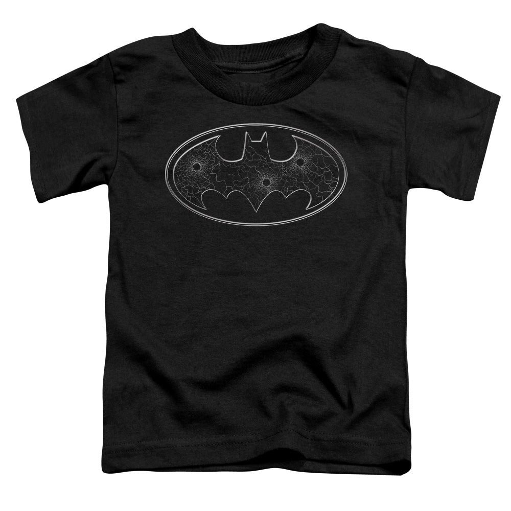 Batman - Glass Hole Logo - Short Sleeve Toddler Tee - Black T-shirt