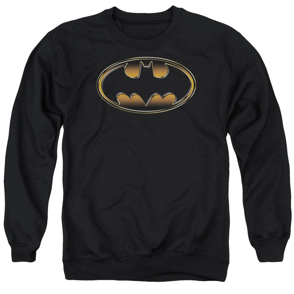 Batman - Black & Gold Embossed - Adult Crewneck Sweatshirt - Black