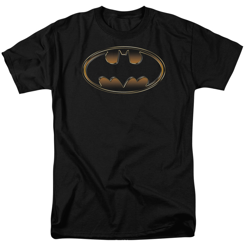 Batman - Black & Gold Embossed - Short Sleeve Adult 18/1 - Black T-shirt