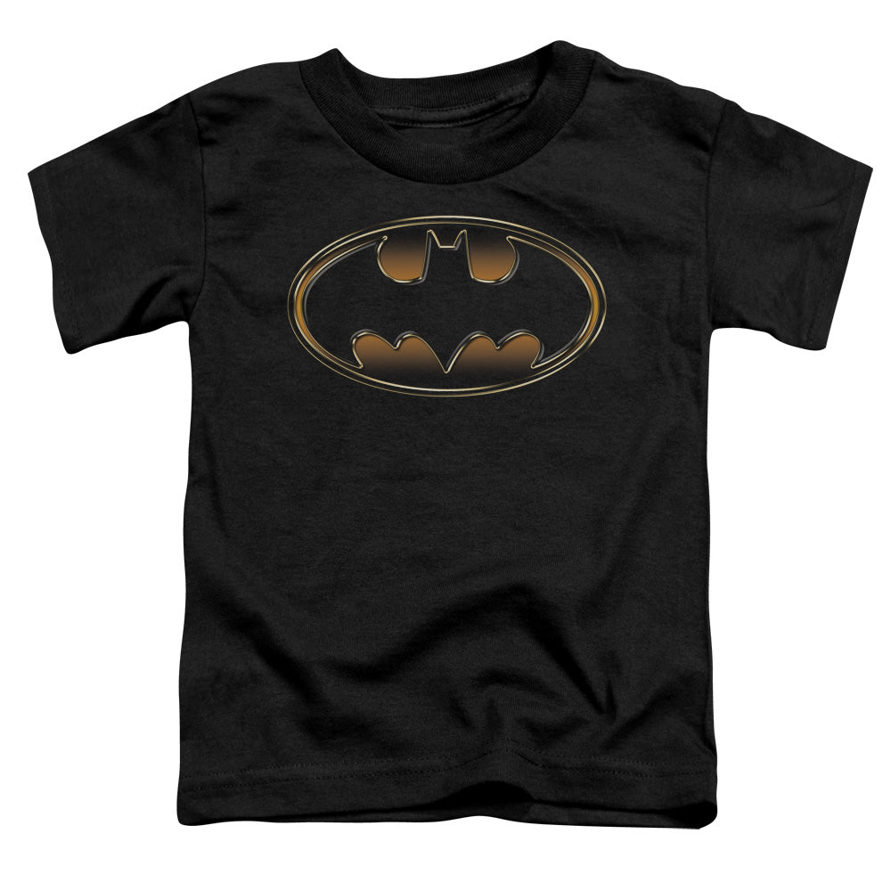 Batman - Black & Gold Embossed - Short Sleeve Toddler Tee - Black T-shirt