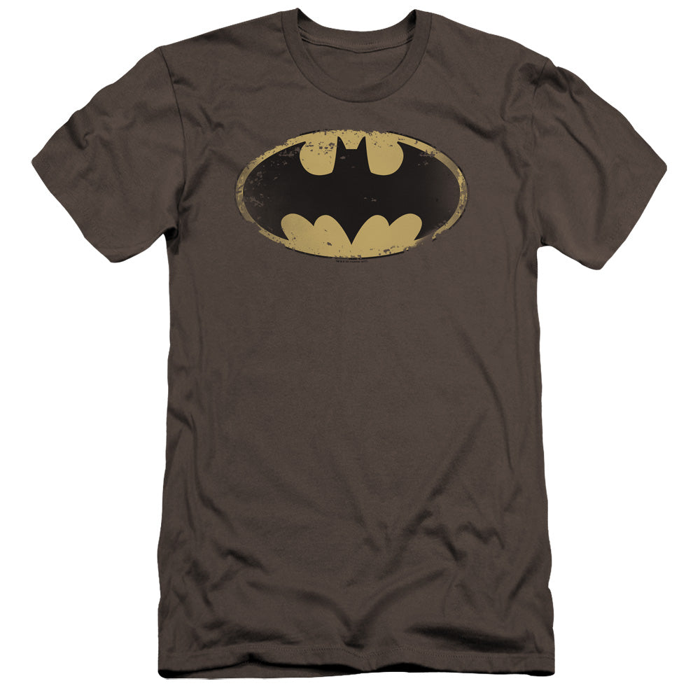 Batman - Distressed Shield-premuim Canvas Adult Slim Fit 30/1 - Charcoal