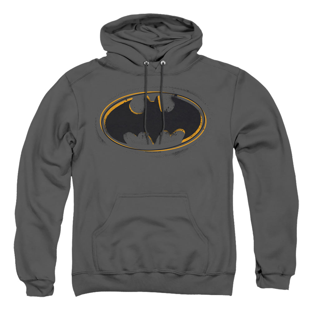 Batman - Spray Paint Logo - Adult Pull-over Hoodie - Charcoal