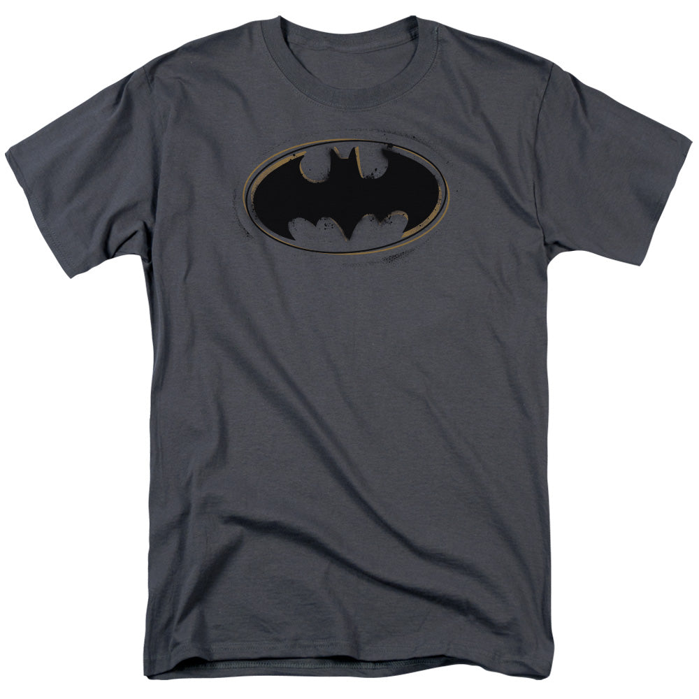 Batman - Spray Paint Logo - Short Sleeve Adult 18/1 - Charcoal T-shirt