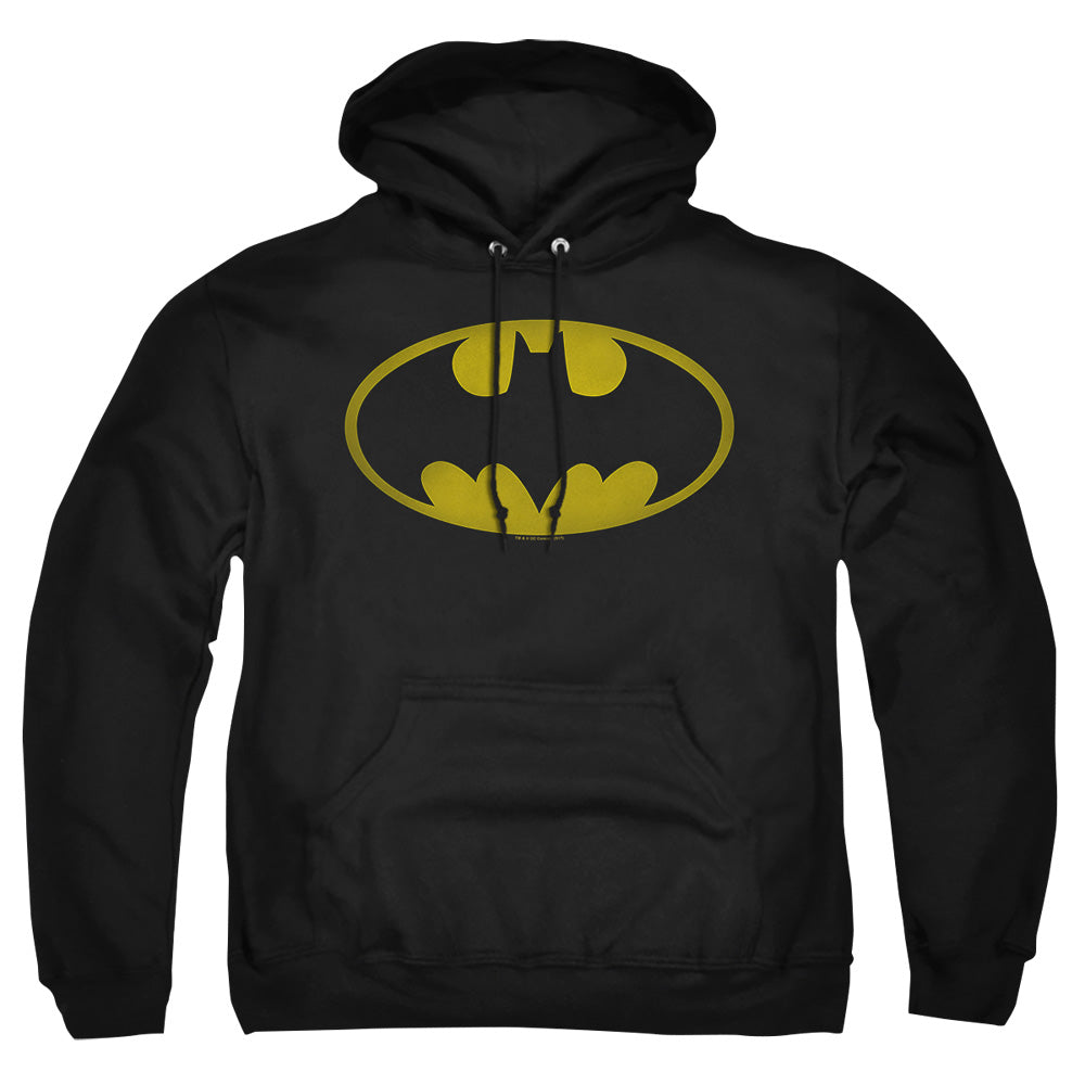 Batman - Washed Bat Logo - Adult Pull-over Hoodie - Black