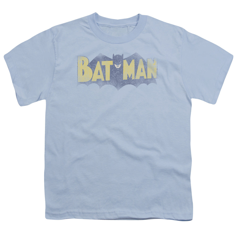 Batman - Vintage Logo - Short Sleeve Youth 18/1 - Light Blue T-shirt