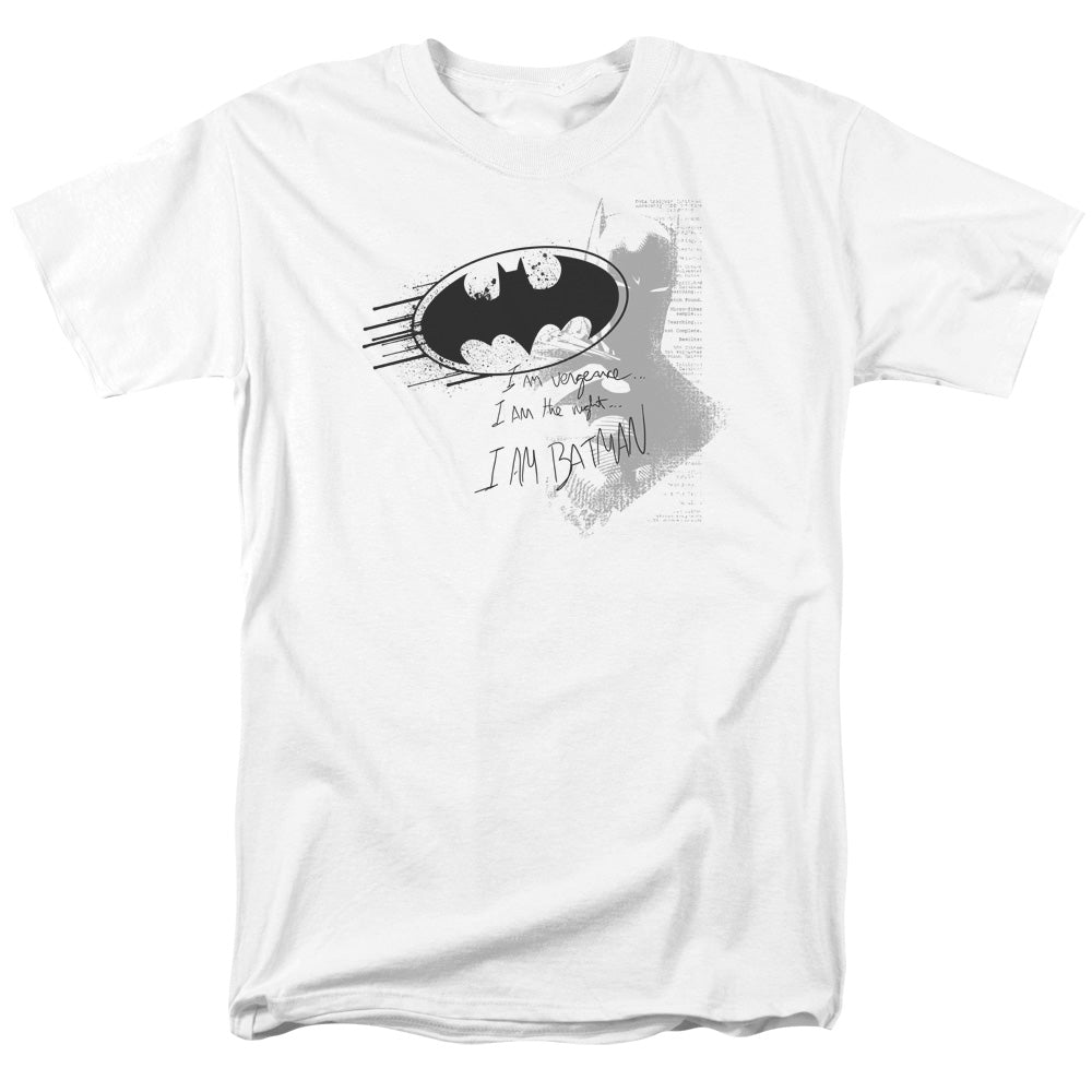 Batman - I Am Vengeance - Short Sleeve Adult 18/1 - White T-shirt