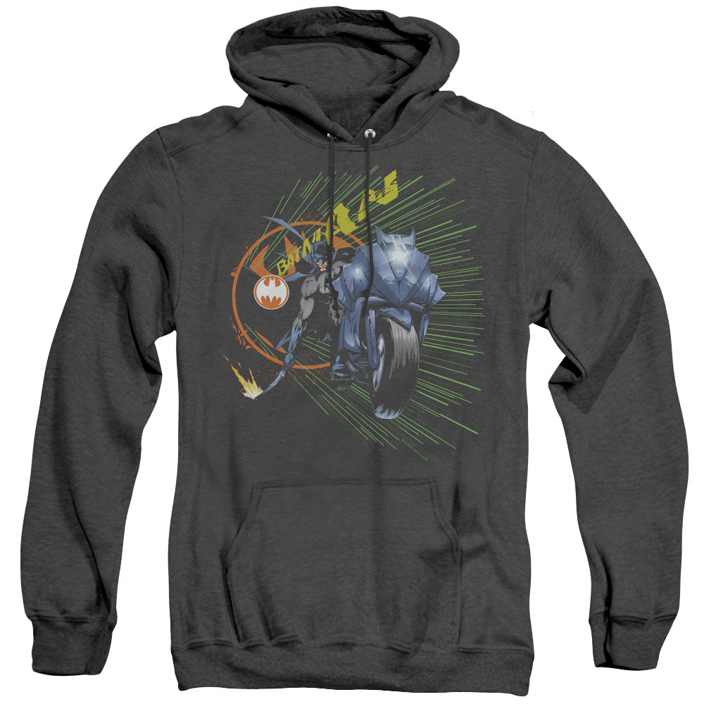 Batman - Batcycle - Adult Heather Hoodie - Black