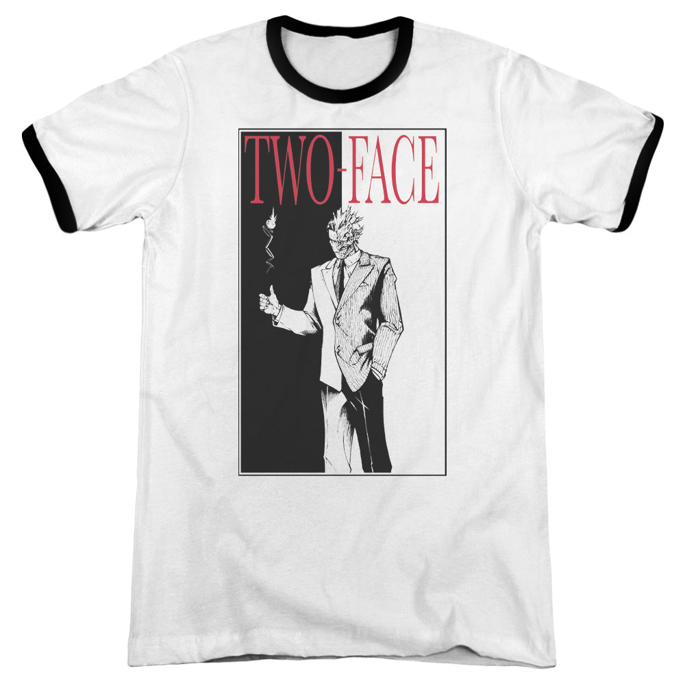 Batman - Two Face - Adult Ringer - White/black