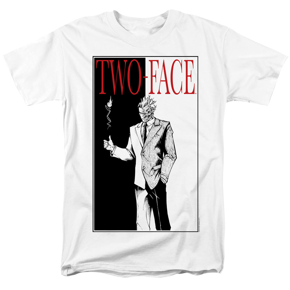 Batman - Two Face - Short Sleeve Adult 18/1 - White T-shirt
