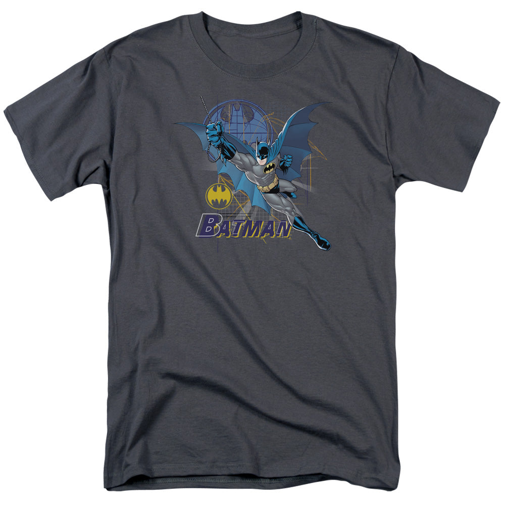 Batman - Cape Outstretched - Short Sleeve Adult 18/1 - Charcoal T-shirt