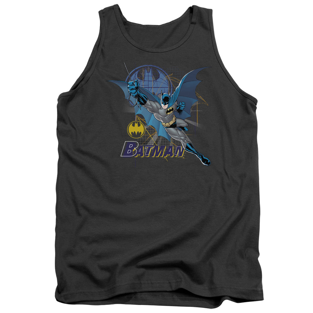 Batman - Cape Outstretched - Adult Tank - Charcoal