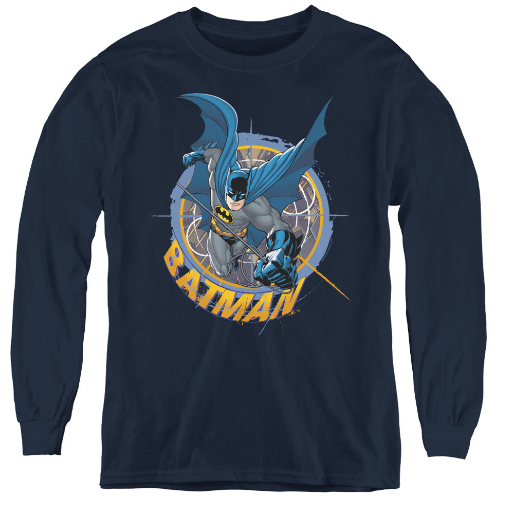 Batman - In The Crosshairs - Youth Long Sleeve Tee - Navy