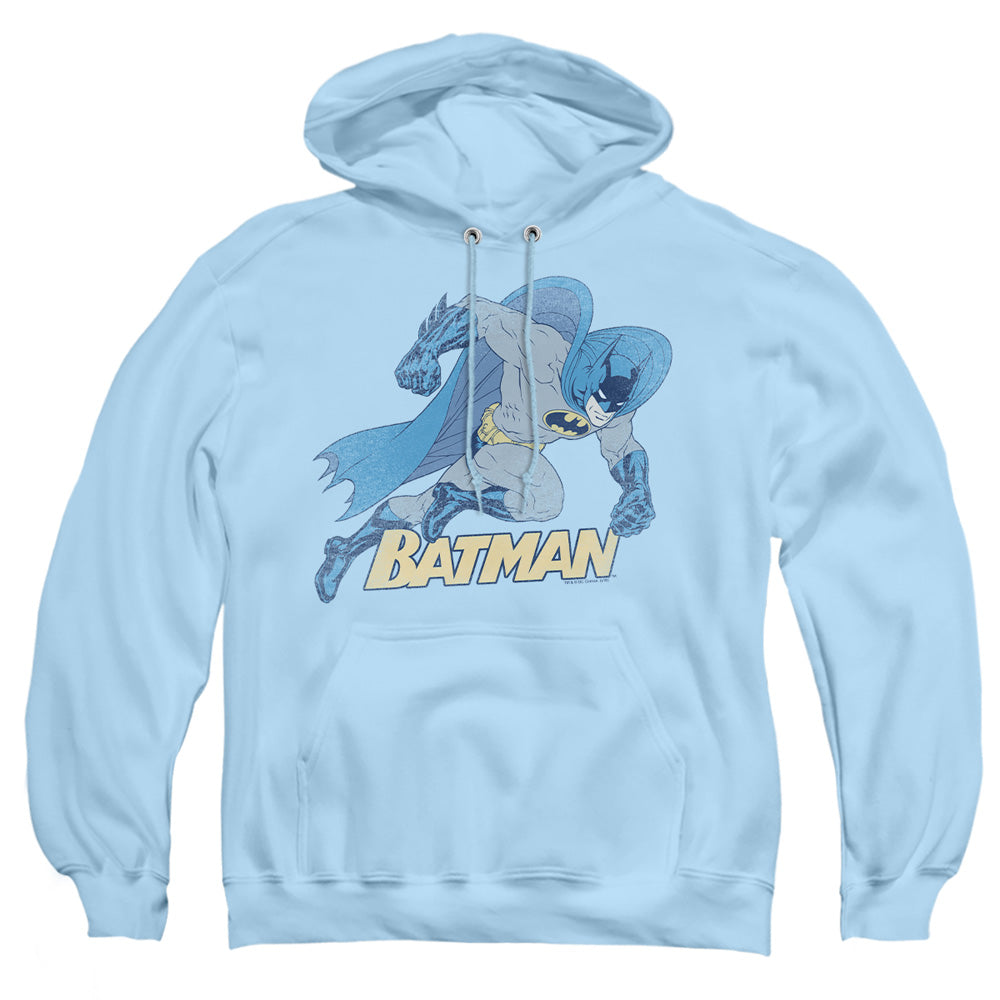 Batman - Running Retro - Adult Pull-over Hoodie - Light Blue