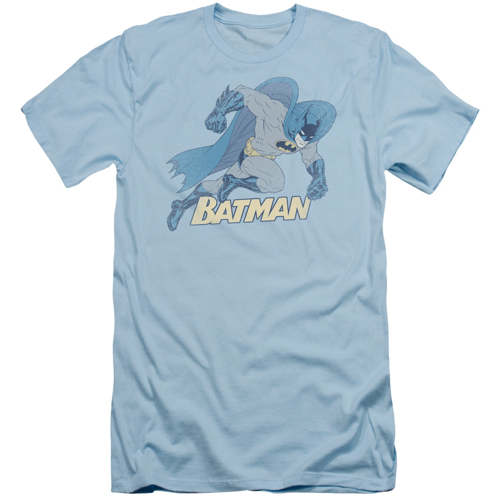 Batman - Running Retro - Short Sleeve Adult 30/1 - Light Blue T-shirt