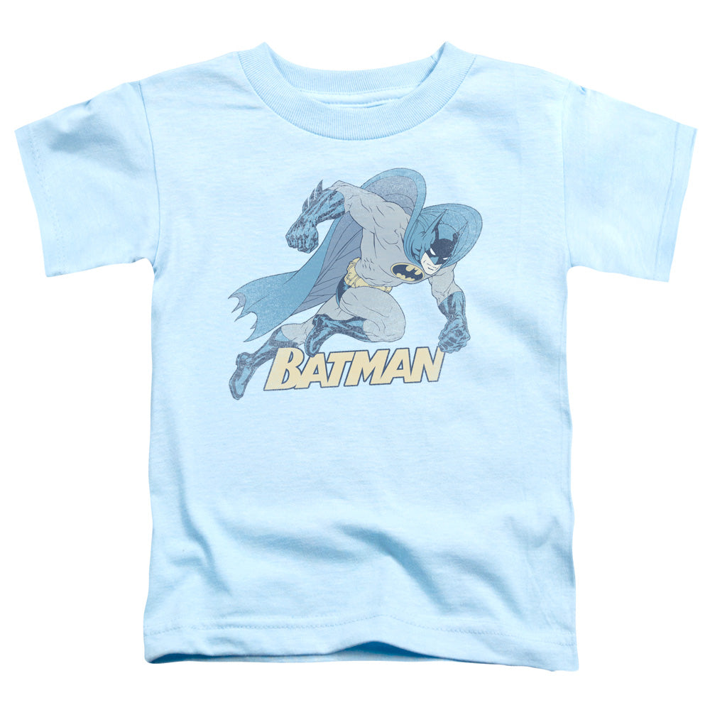 Batman - Running Retro - Short Sleeve Toddler Tee - Light Blue T-shirt