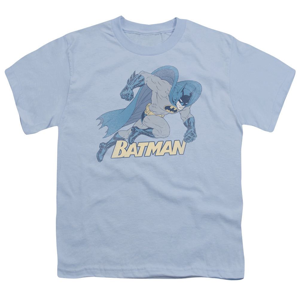 Batman - Running Retro - Short Sleeve Youth 18/1 - Light Blue T-shirt