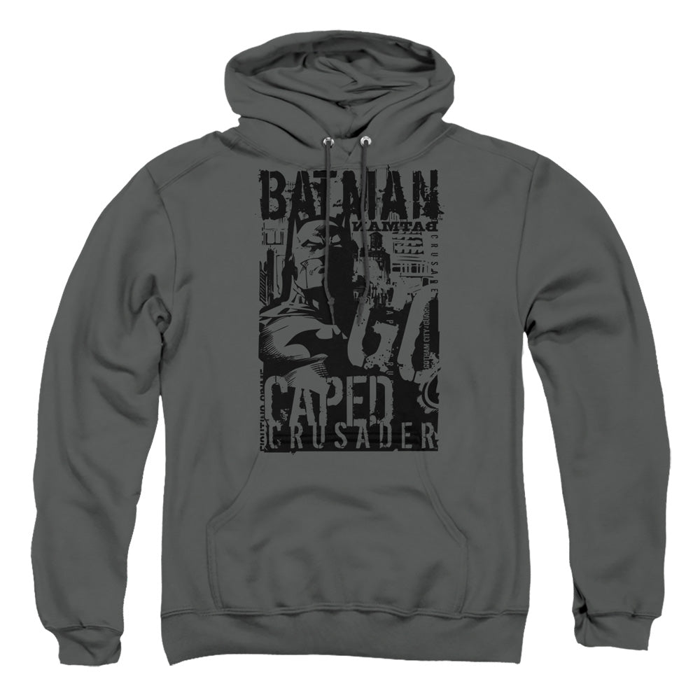 Batman - Caped Crusader - Adult Pull-over Hoodie - Charcoal