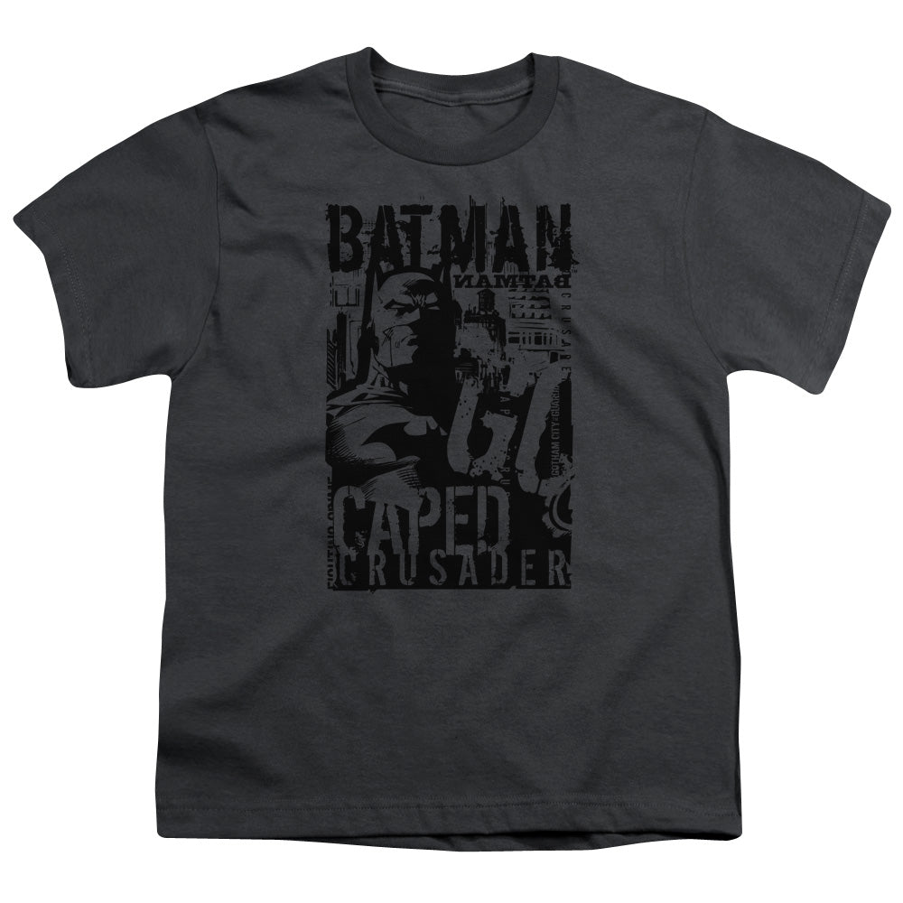 Batman - Caped Crusader - Short Sleeve Youth 18/1 - Charcoal T-shirt