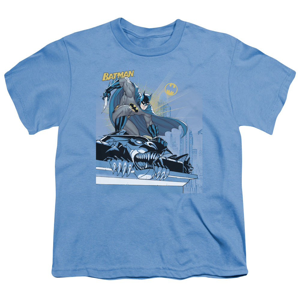 Batman - Two Gotham Gargoyles - Short Sleeve Youth 18/1 - Carolina Blue T-shirt
