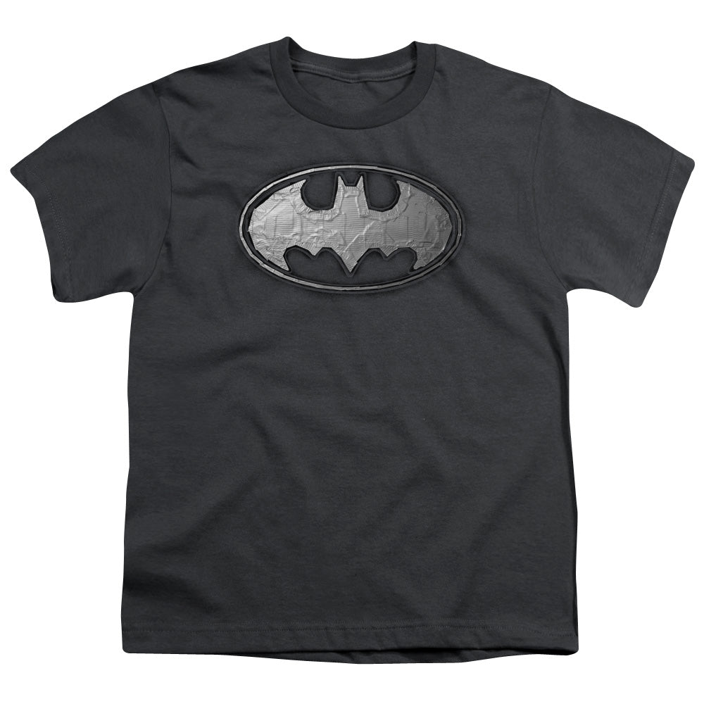 Batman - Duct Tape Logo - Short Sleeve Youth 18/1 - Charcoal T-shirt