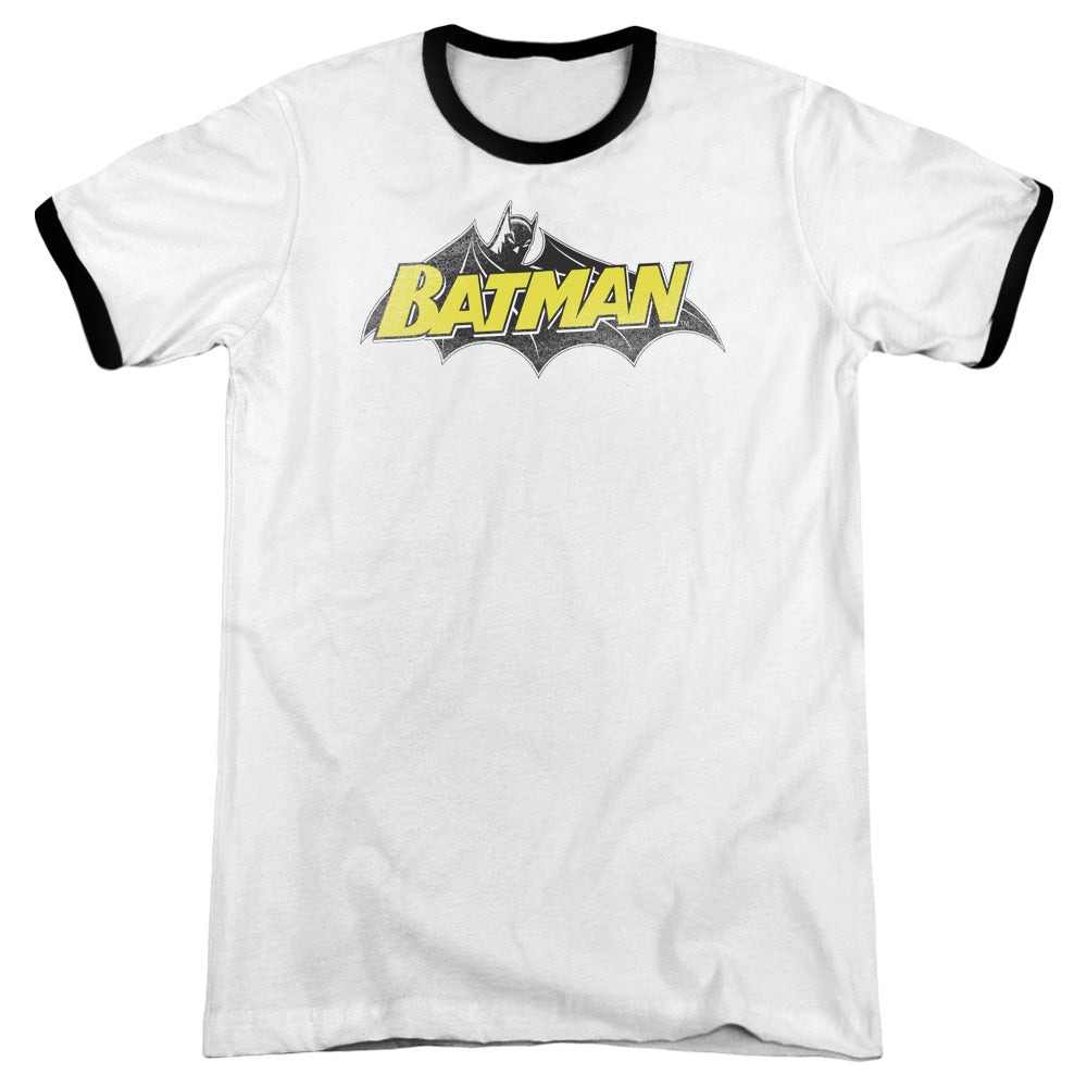 Batman - Classic Logo - Adult Ringer - White/black