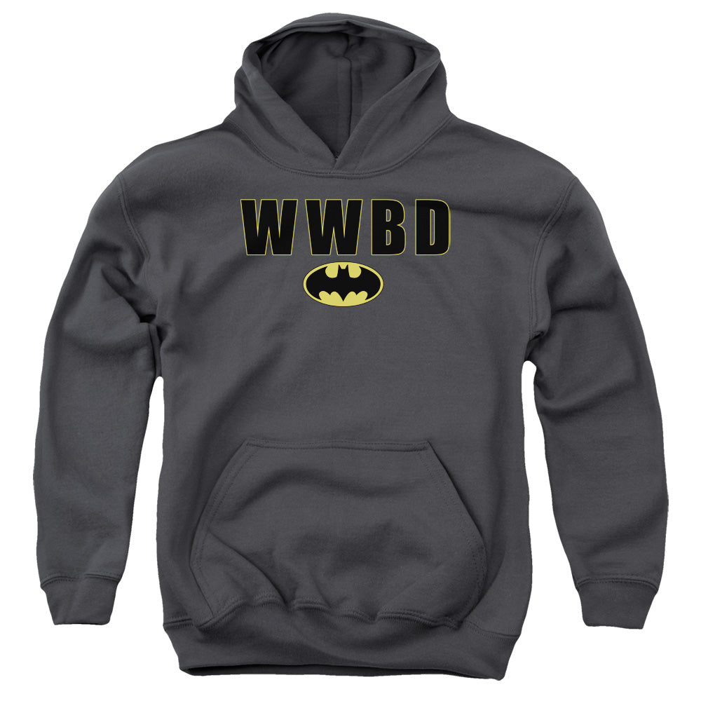 Batman - Wwbd Logo - Youth Pull-over Hoodie - Charcoal