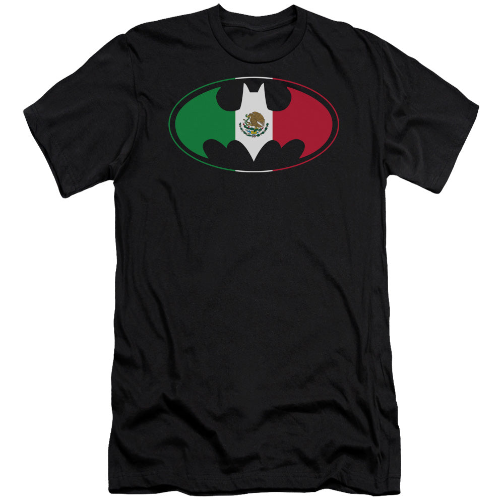 Batman - Mexican Flag Shield - Short Sleeve Adult 30/1 - Black T-shirt