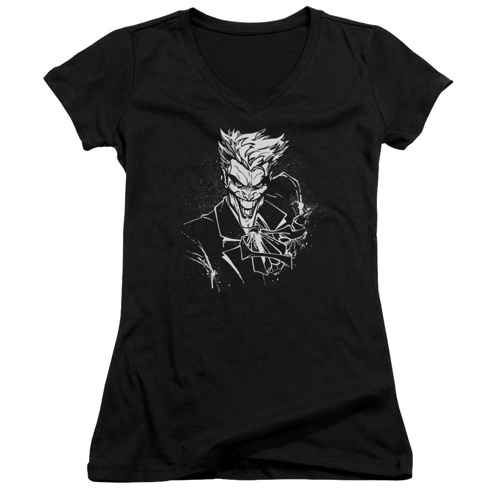 Batman - Jokers Splatter Smile - Junior V-neck - Black