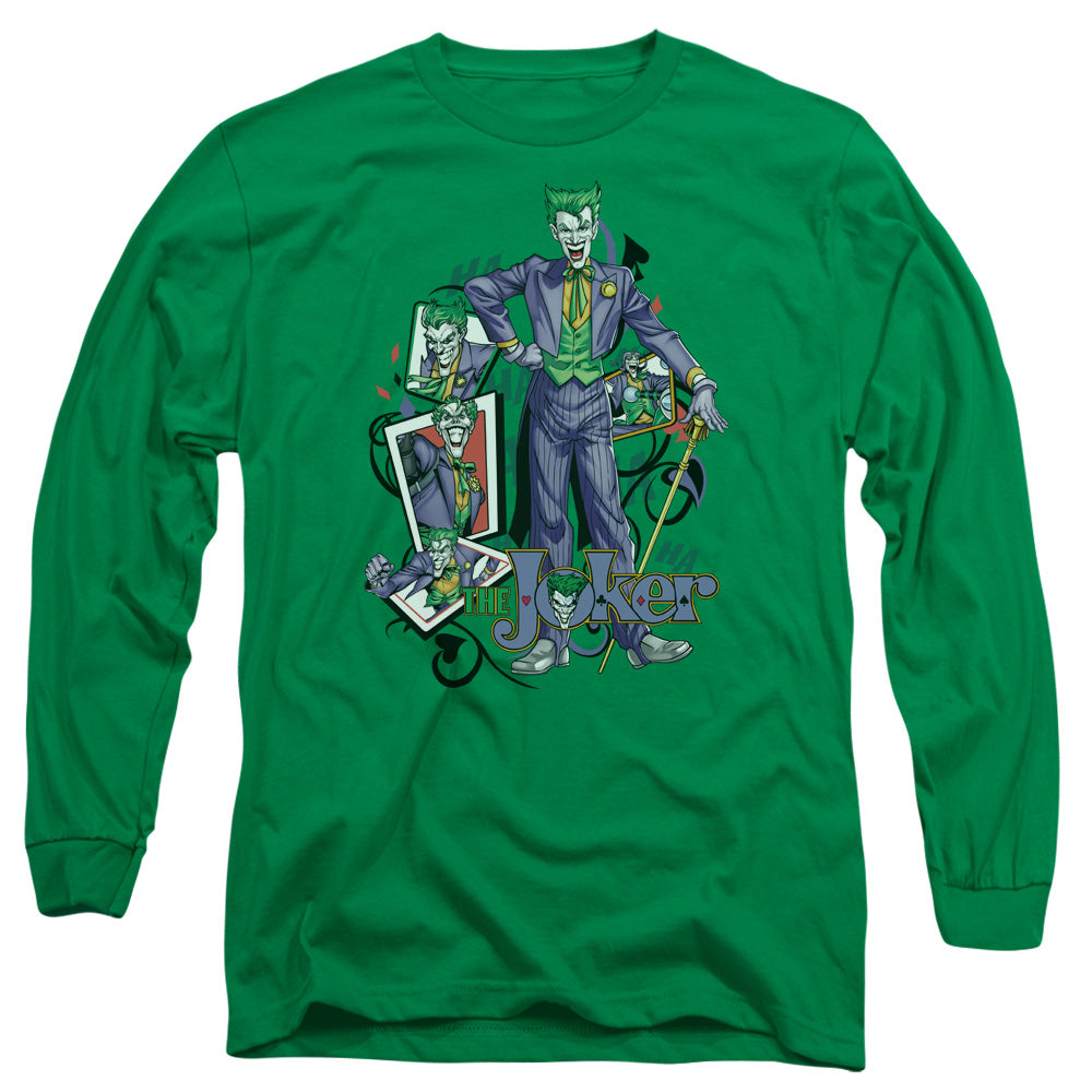 Batman - Wild Cards - Long Sleeve Adult 18/1 - Kelly Green T-shirt