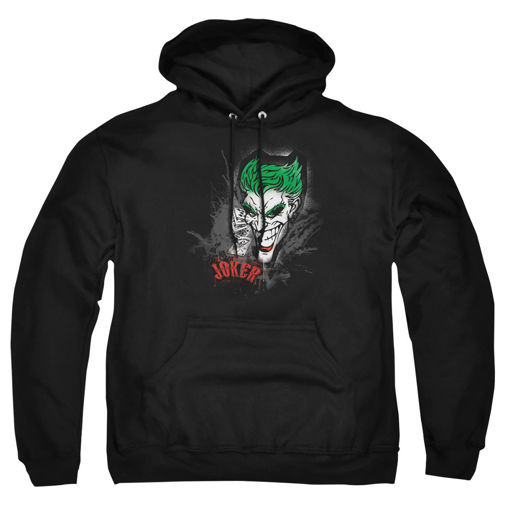 Batman - Joker Sprays The City - Adult Pull-over Hoodie - Black