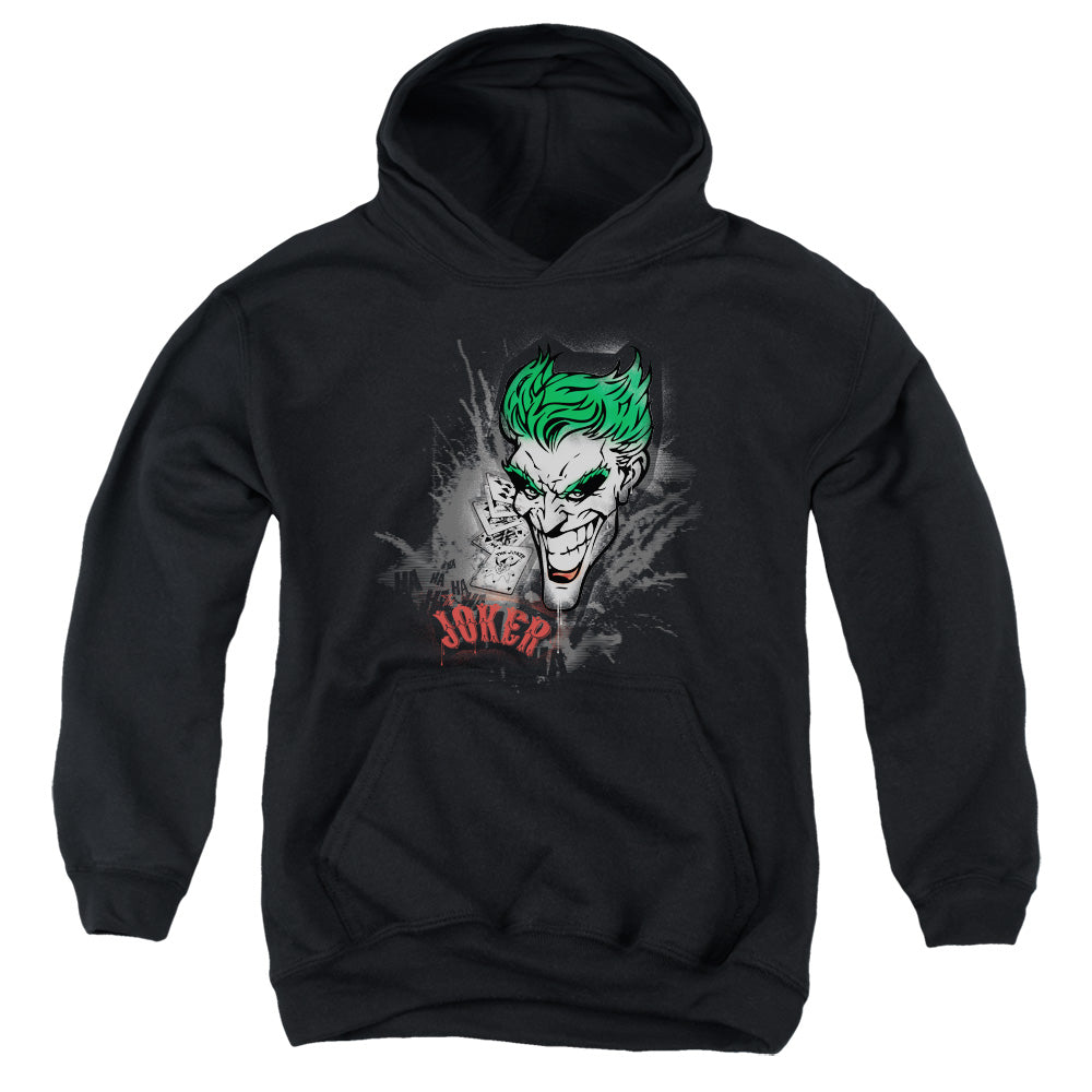 Batman - Joker Sprays The City - Youth Pull-over Hoodie - Black