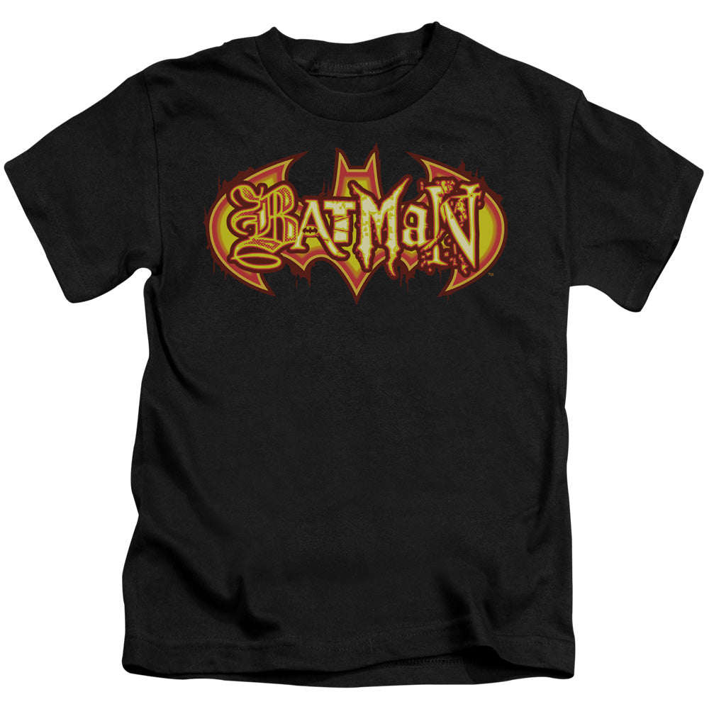 BATMAN FIERY SHIELD - S/S JUVENILE 18/1 - BLACK - T-Shirt