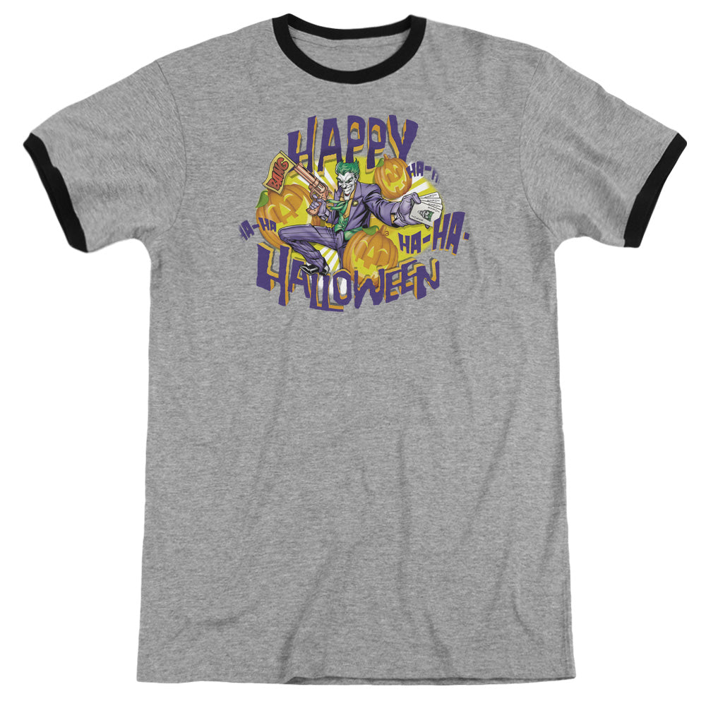 Batman - Ha Ha Halloween - Adult Ringer - Heather/black