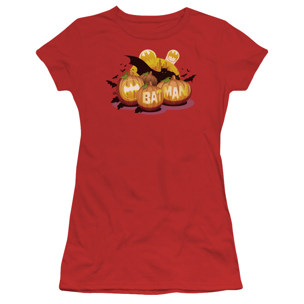 Batman - Bat O Lanterns - Short Sleeve Junior Sheer - Red T-shirt