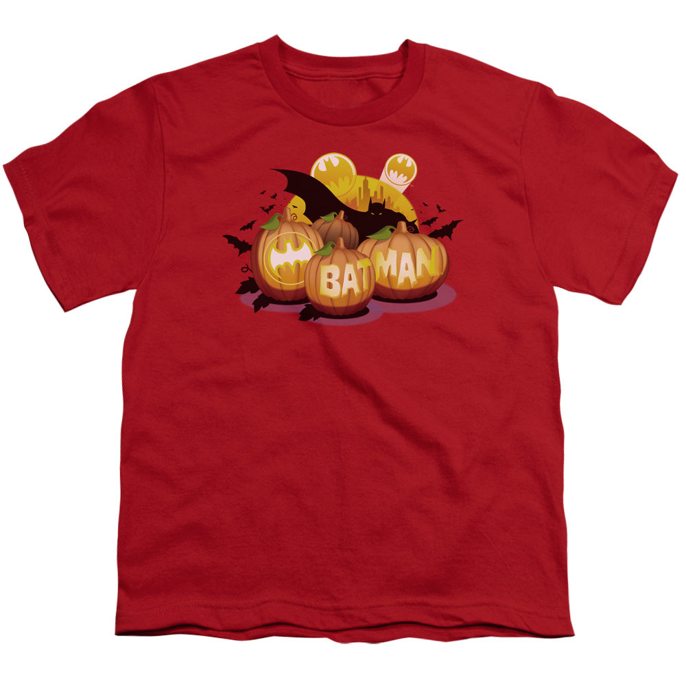 Batman - Bat O Lanterns - Short Sleeve Youth 18/1 - Red T-shirt