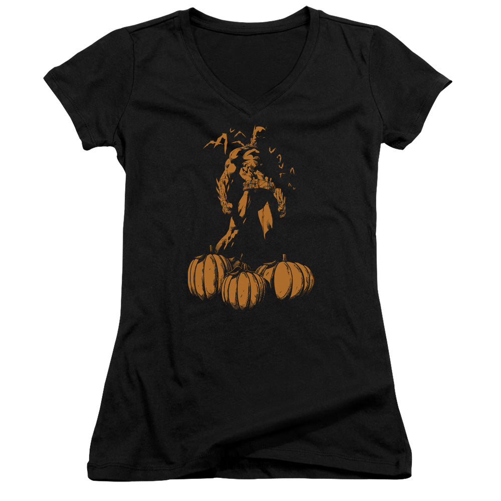 Batman - A Bat Among Pumpkins - Junior V-neck - Black