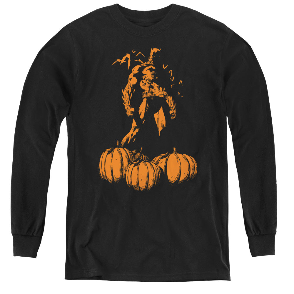 Batman - A Bat Among Pumpkins - Youth Long Sleeve Tee - Black